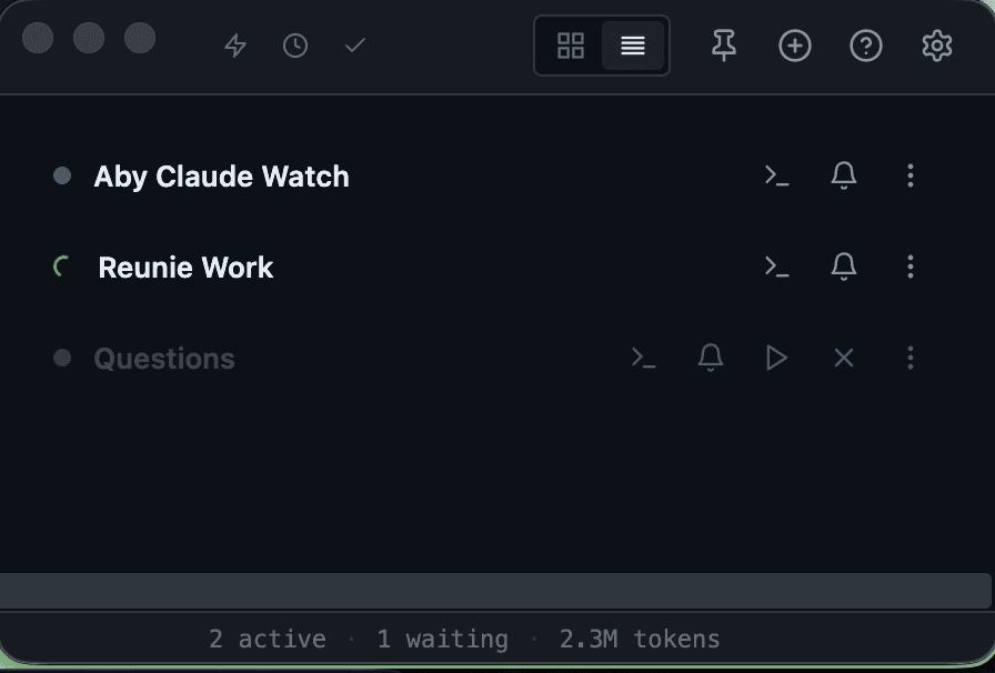 Aby Claude Watcher — vue liste compacte