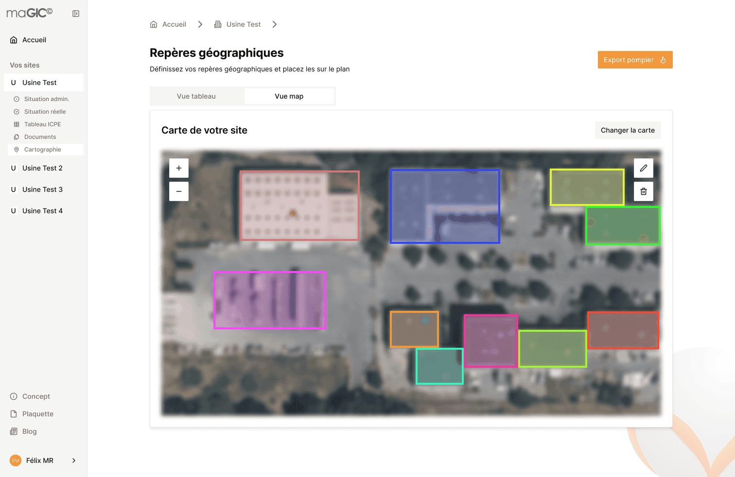 Interface de l'application maGIC après refonte par Aby