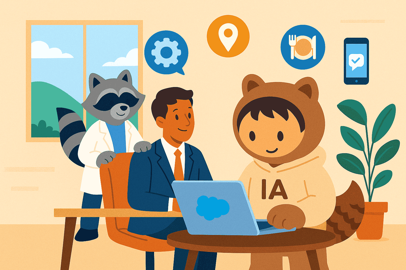 Illustration agents autonomes Salesforce